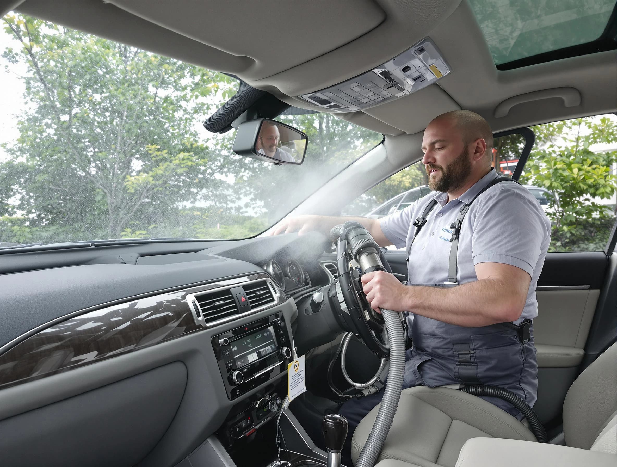 Highland Lakes Air Duct Cleaning specialist performing professional car duct cleaning in Highland Lakes