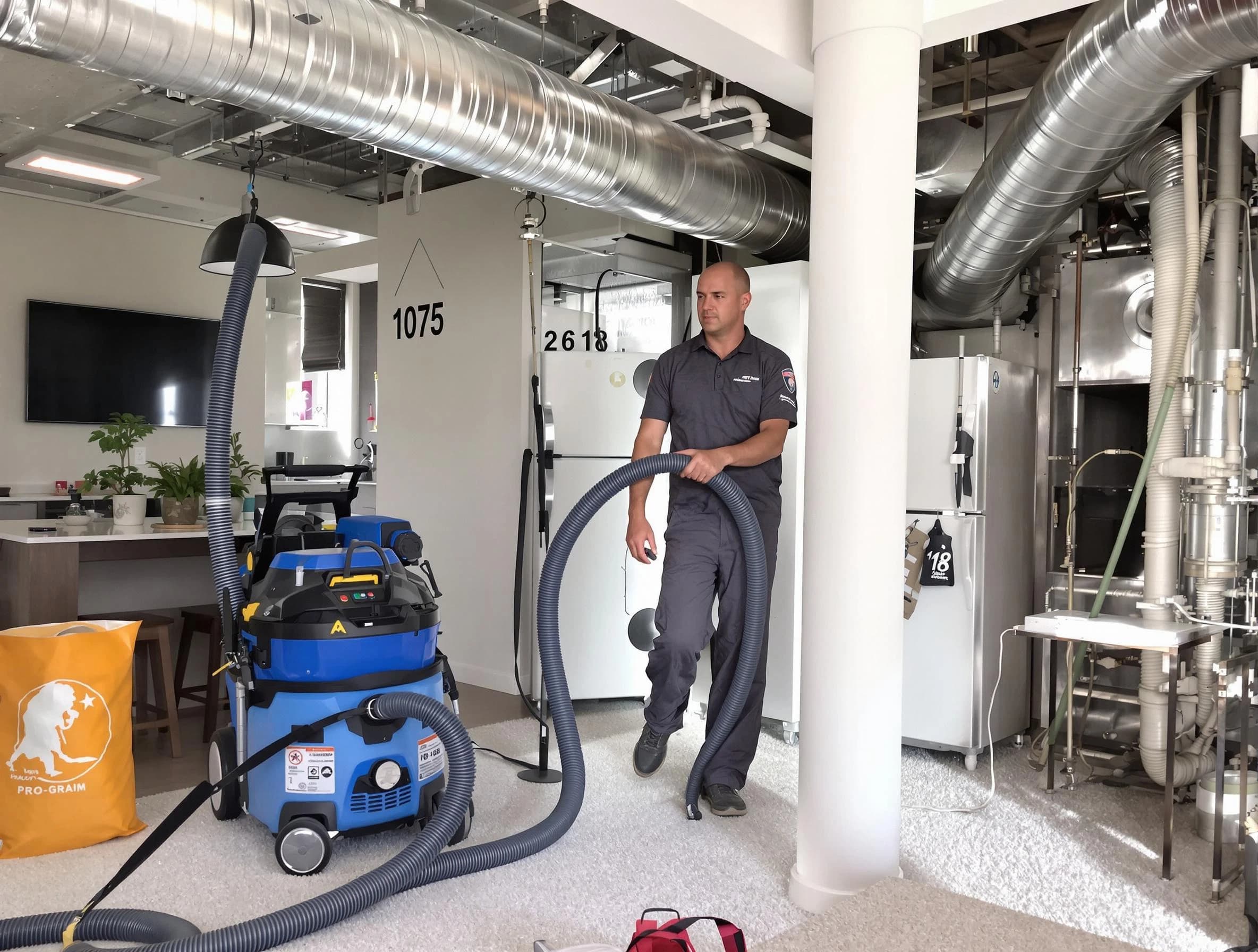 Highland Lakes Air Duct Cleaning expert performing detailed indoor duct cleaning for improved air quality in Highland Lakes