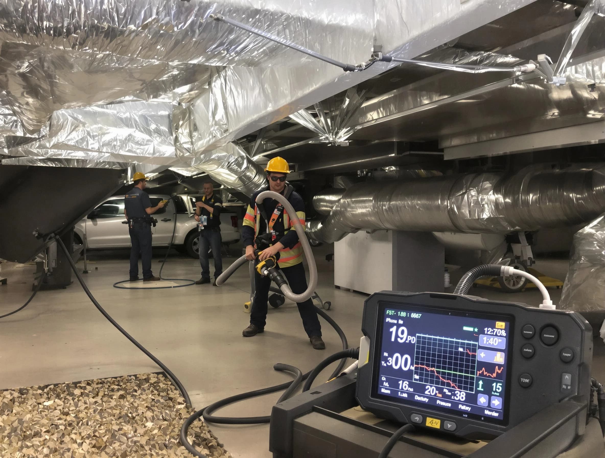 Professional negative pressure duct cleaning by Highland Lakes Air Duct Cleaning in Highland Lakes